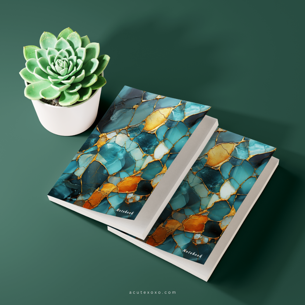 Golden Marble Notebook - Set of 2