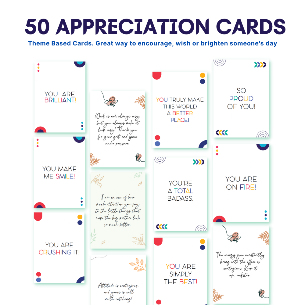 50 Appreciation & Thank You Cards | Show Heartfelt Gratitude | Care