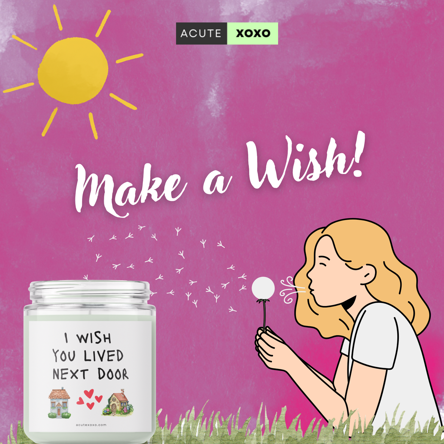 I wish you lived next door Soy Wax Candle | Lavender Scented | 60 Hours Burn Time