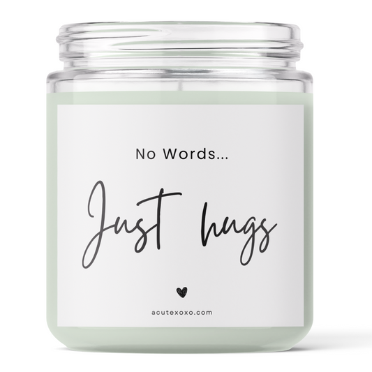 No Words Just Hugs Soy Wax Candle | Lavender Scented | 60 Hours Burn Time