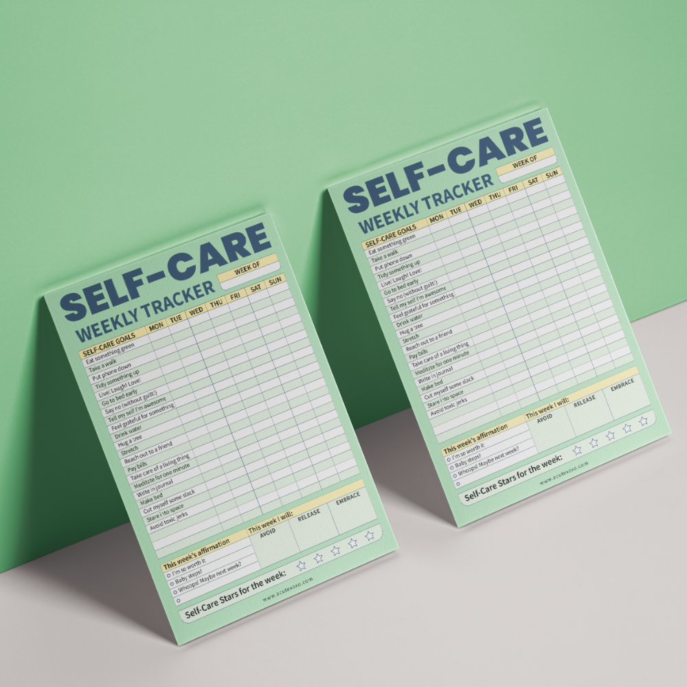 Self Care Weekly Tracker Notepad