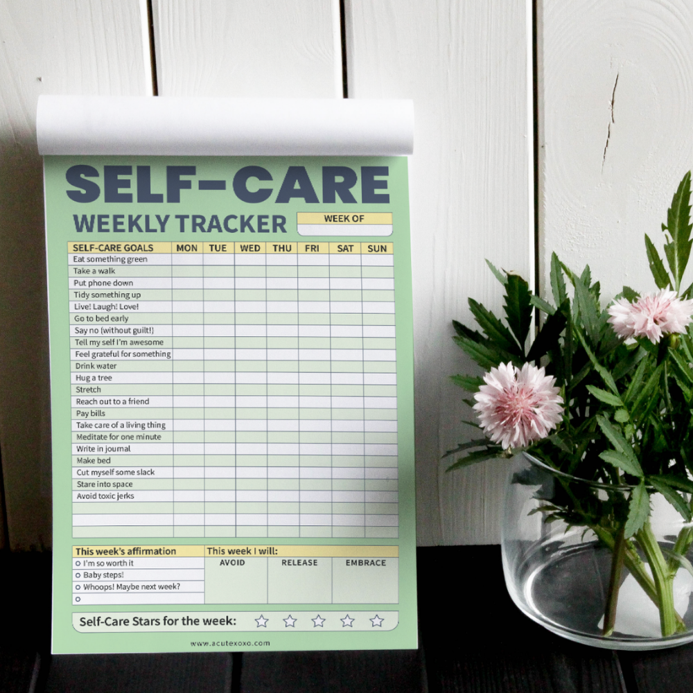 Self Care Weekly Tracker Notepad