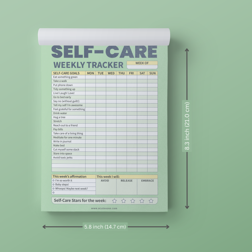 Self Care Weekly Tracker Notepad