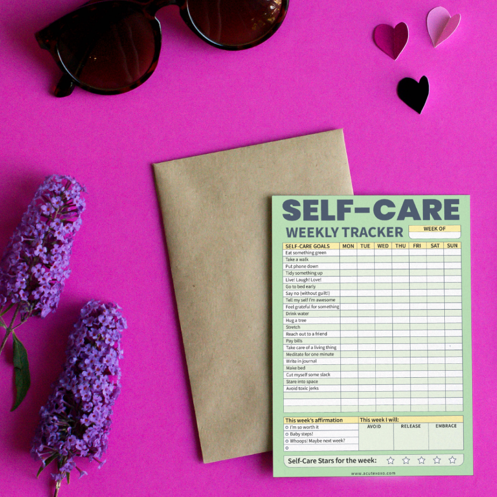 Self Care Weekly Tracker Notepad