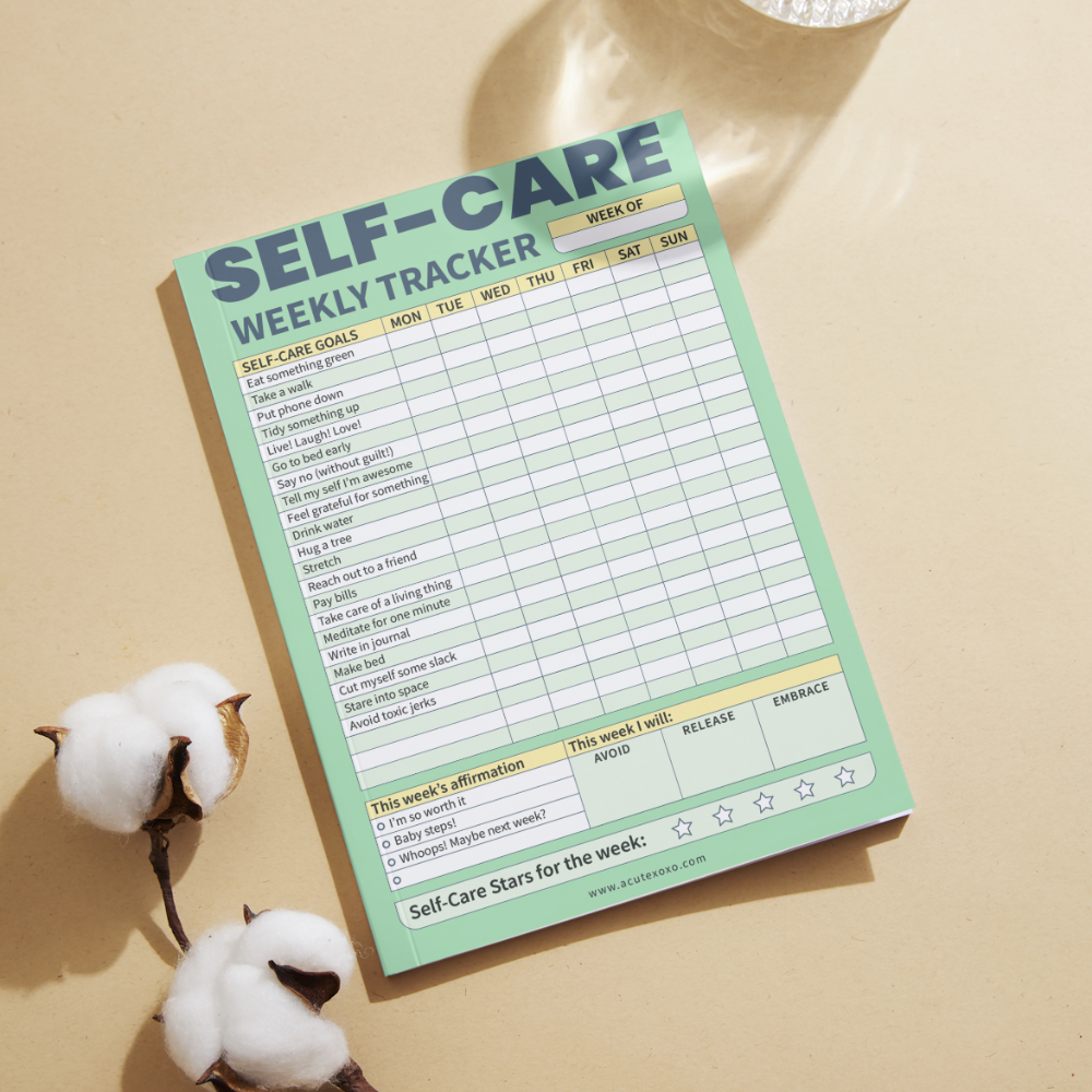 Self Care Weekly Tracker Notepad