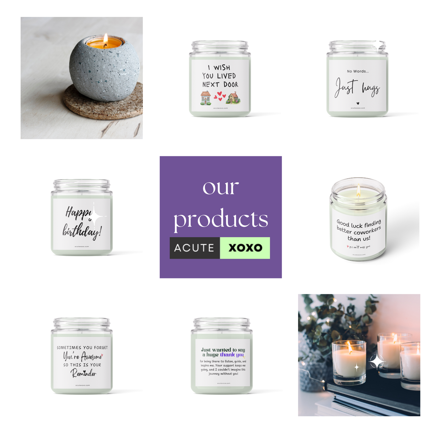 No Words Just Hugs Soy Wax Candle | Lavender Scented | 60 Hours Burn Time